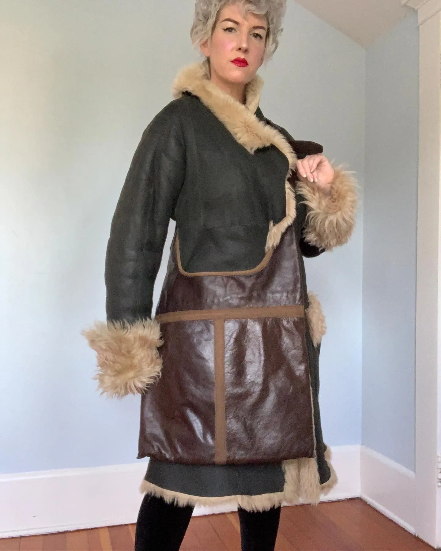 2000s "Dries van Noten" Reversible Leather / Fur Coat & Leather Purse