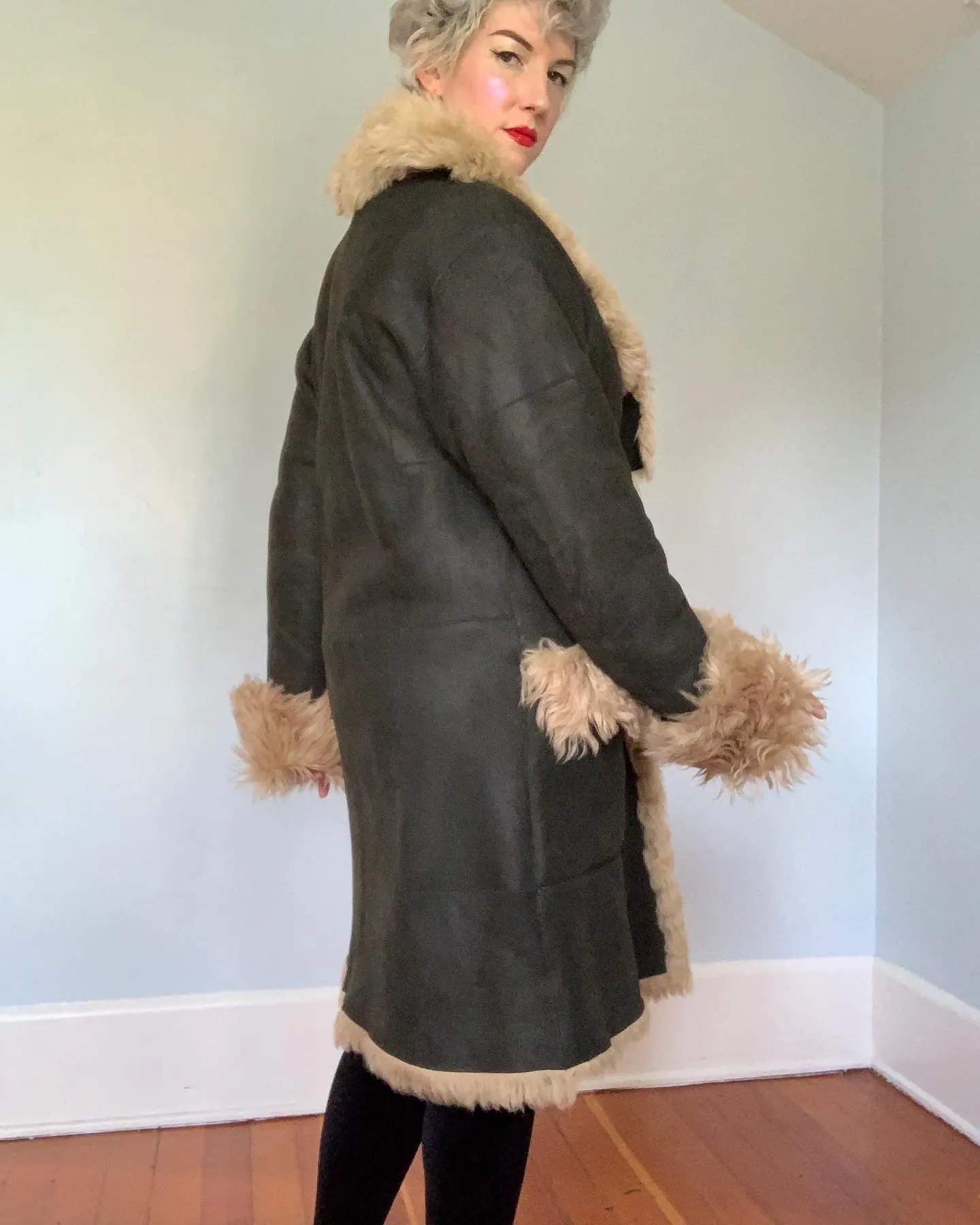 2000s "Dries van Noten" Reversible Leather / Fur Coat & Leather Purse
