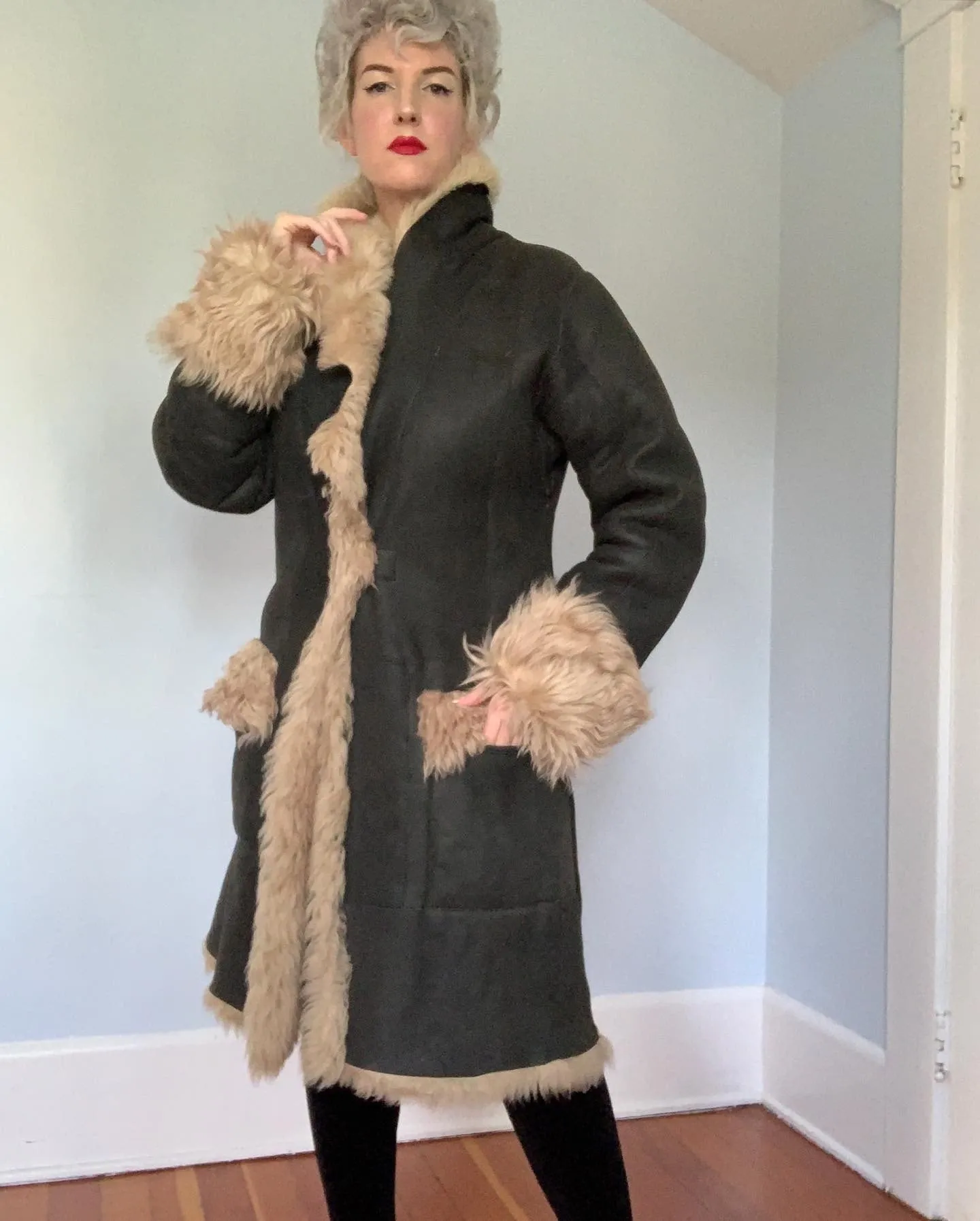 2000s "Dries van Noten" Reversible Leather / Fur Coat & Leather Purse