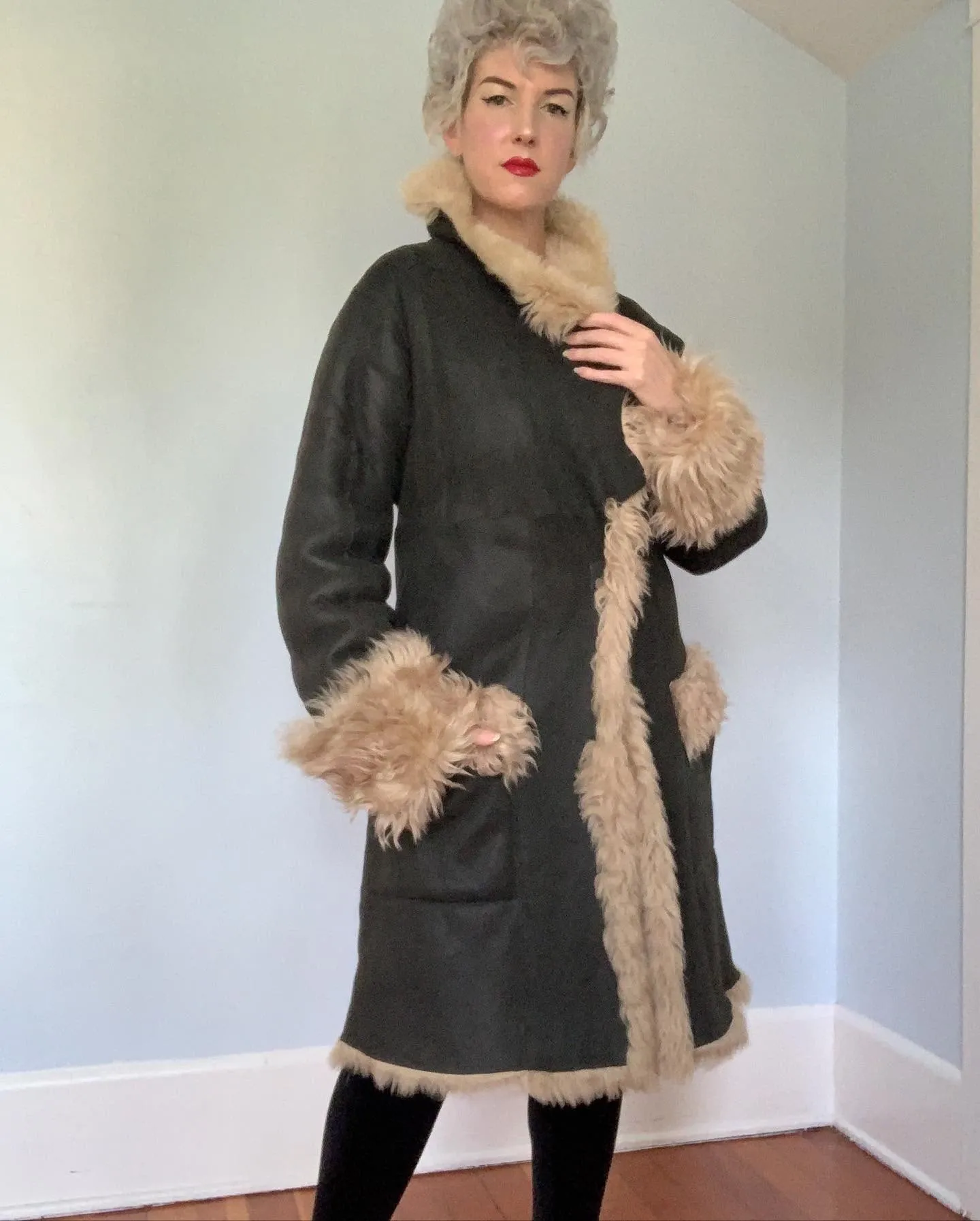 2000s "Dries van Noten" Reversible Leather / Fur Coat & Leather Purse