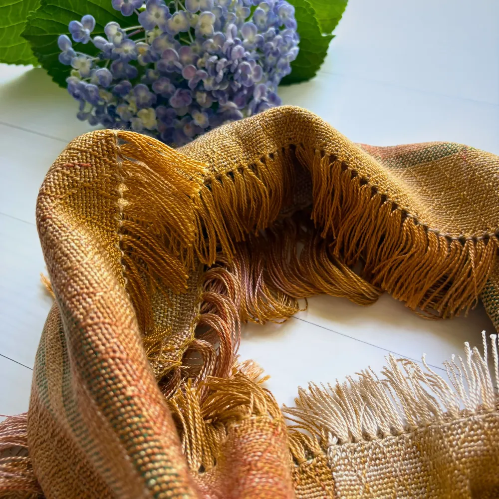 Cowl / infinity scarf - handwoven and hand-dyed - tencel/cotton