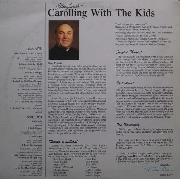 Father Larre - Father Larre's Carolling With The Kids (LP, Album, Used) / Very Good Plus (VG )