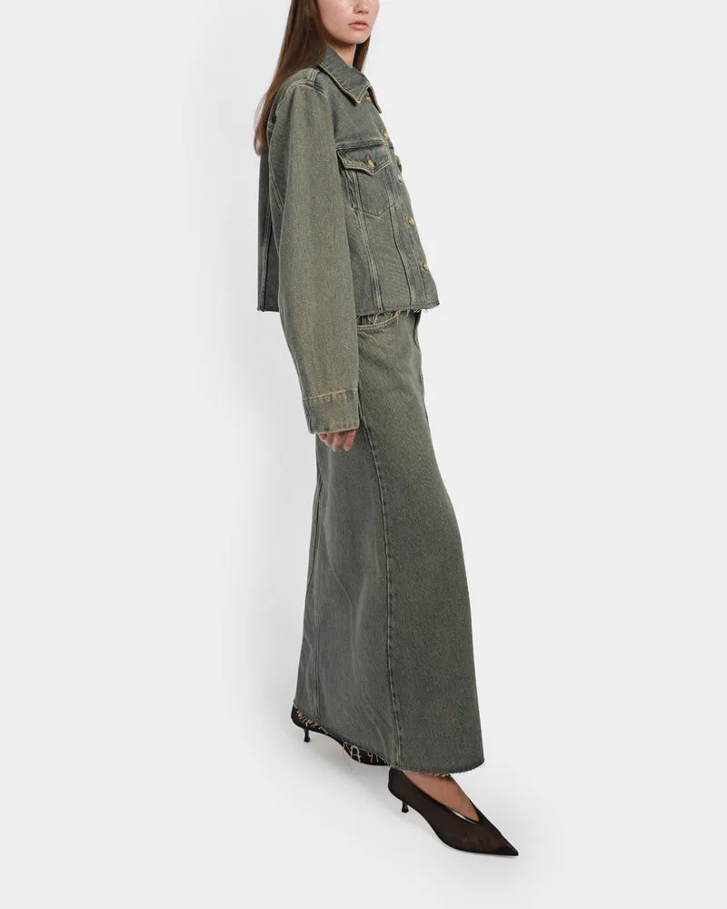 Heavy Denim Maxi Skirt