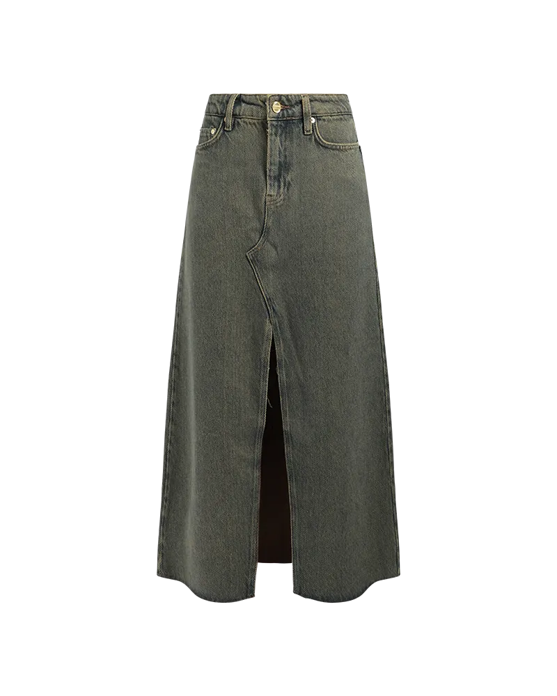 Heavy Denim Maxi Skirt