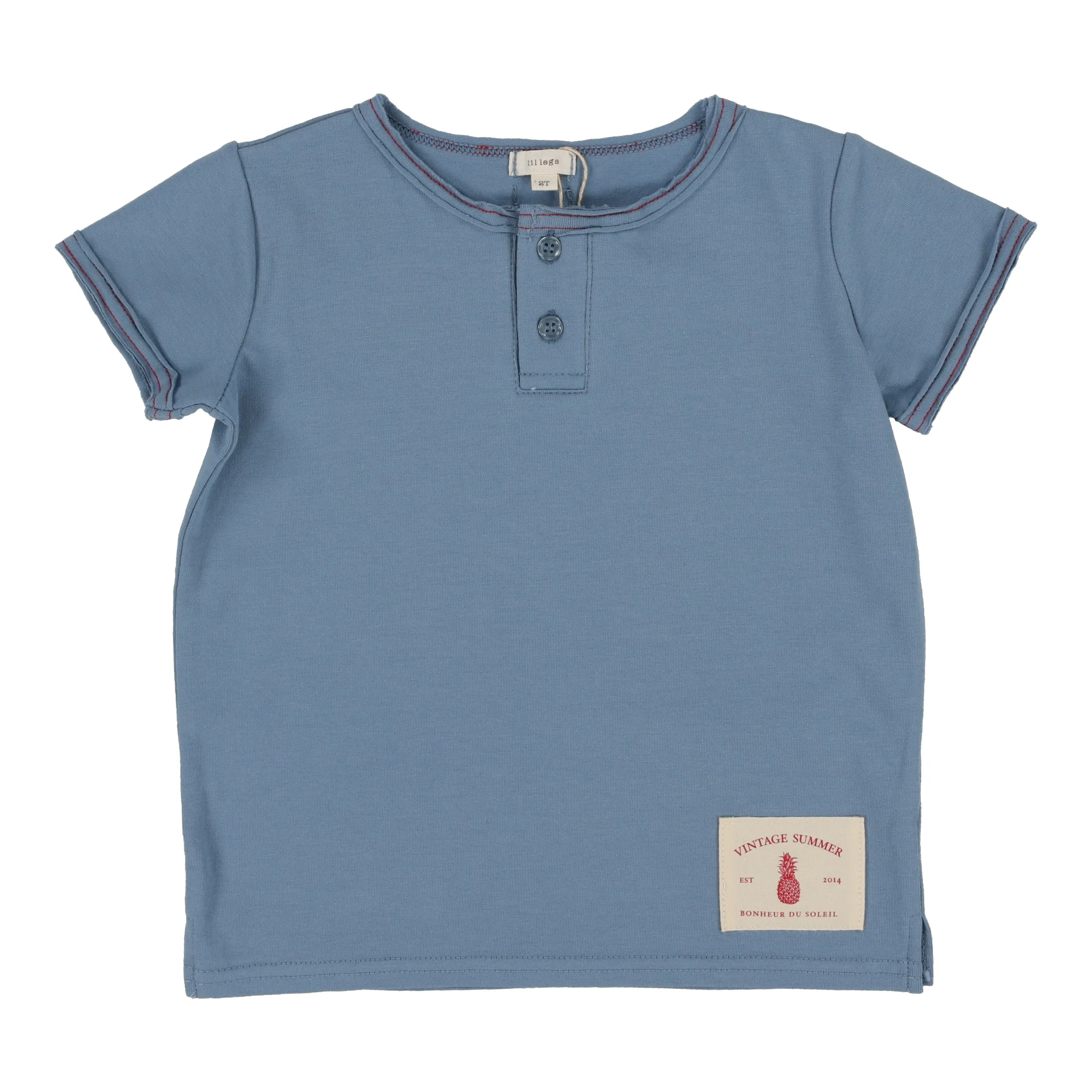 Lil Legs Boys Henley Tee - Blue